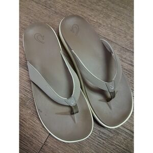 Olukai Flip Flops Sandals‎ Thong Brown womens US W 10 EUR 40 Comfort Non Marking